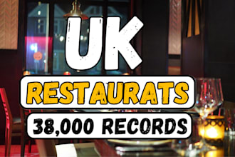 deliver UK restaurant leads email, contact list 38k leads