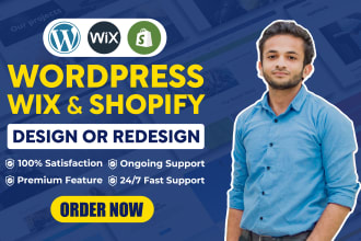 design, edit, revamp, update and develop wix, shopify and wordpress website