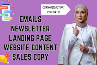 write email sales copy, newsletters and SEO website content