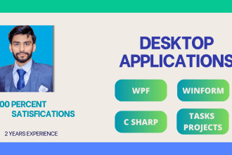 develop desktop applications using wpf, winforms and c sharp tasks and projects