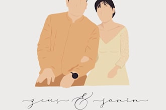 make a minimalistic stylish flat portrait via procreate
