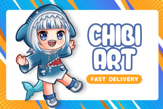 draw chibi art character, chibi anime, chibi vtuber, chibi emote for you