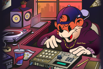 create a retro cartoon banner for youtube twitch