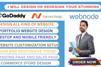 design godaddy website, namecheap website and webnode design, godaddy redesign