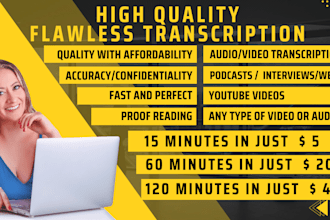 do interview transcription transcribe audio, transcribe video within 24 hours