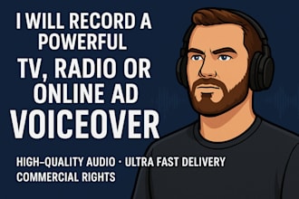 record a powerful TV, radio, or online ad voiceover