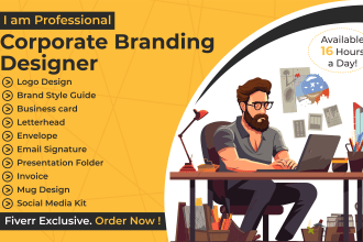 do modern logo design with corporate branding, brand style guide and stationery