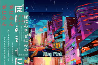 design city pop album cover, music cover art, mixtape cover, cd cover