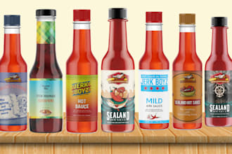 do label logo for sauce coffee jar seasoning salsa rubs spice pikliz dips food