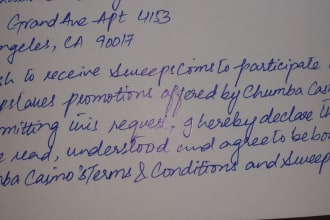 handwriting your sweepstakes postcards envelopes letters