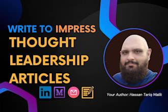 write leadership articles, press releases, posts for linkedin