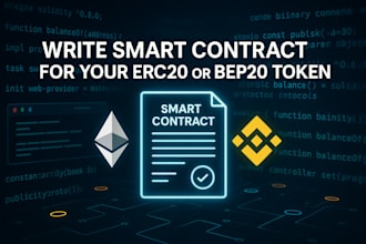 write smart contract your crypto token or crypto coin erc20 bep20
