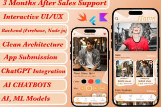 do android and ios mobile app development in flutter, kotlin and swift ui