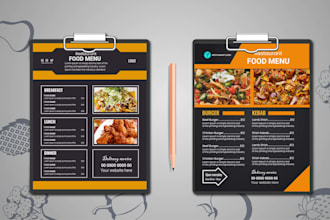 design food menu for restaurant sale sheet