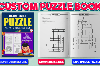 create activity puzzle book, word search, sudoku, mazes for amzon KDP