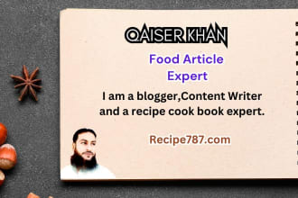 write creative SEO food blogs and unique articles as your content writer