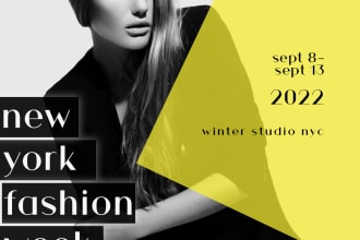 do posters, magazine design for fashion show,
