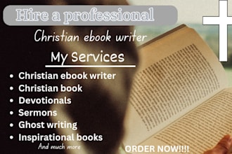 write an inspirational christian ebook, devotional book, christian book writing