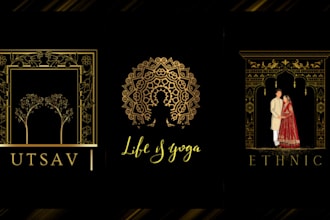 create elegant, gold, and luxury logo