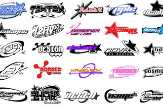 design custom, y2k, streetwear logo for your clothing and t shirt brand