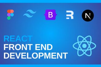 do react front end and react component development with tailwind css