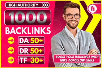 build 1000 high tf da DR contextual dofollow backlinks for off page seo