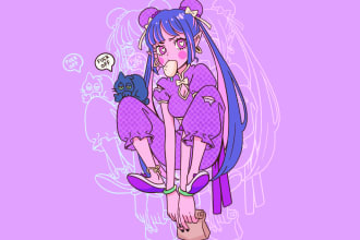 draw cute cartoon chibi art or portrait for you