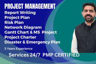 write project plan, risk plan,disaster management and project management reports