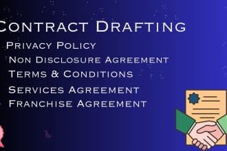 write legal contracts, terms of service, and privacy policy