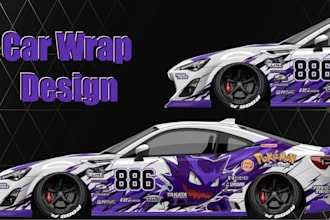 do create car wrap design, vehicle wrap , any vehicle wrap design