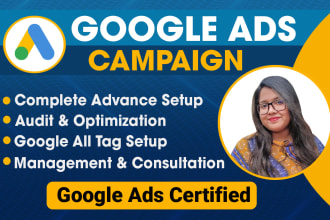 setup google ads adwords PPC campaign, search ads optimization and management