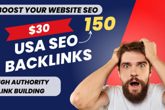150 USA backlinks service high authority da90 white hat SEO link building