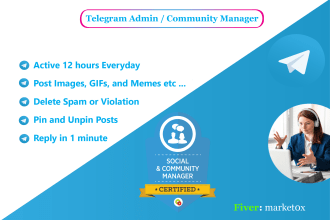 be your professional telegram community manager