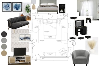 do home interior design with ikea shopping list and mood board