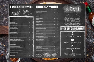 do amazing menu design, restaurant menu, and, food menu design