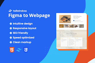 convert figma design to a webpage using tailwind CSS