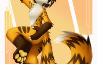 draw lineless art of your furry character or fursona