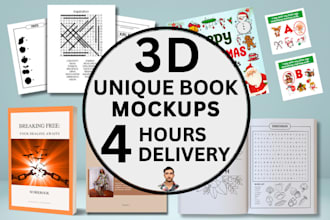 design a professional open book mockup for KDP