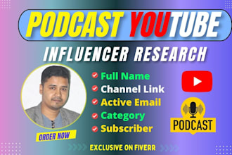 give you an email list of  youtube instagram  podcast influencer for your brand