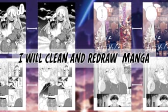 clean and redraw manga
