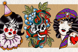 create a traditional oldschool tattoo