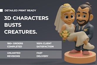 do detailed 3d sculpts for busts, characters, and creatures