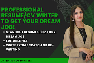 write a professional CV, resume, and cover letter for you