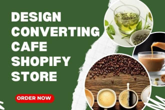 design cafe green tea powder matcha tea products  coffee shopify store website