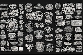 design retro vintage badge and hand drawn typography logo