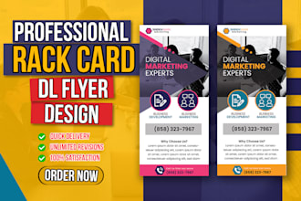 do amazing rack card, door hanger, dl flyer design