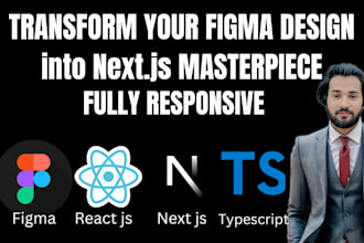 convert figma to next or react js as next js developer using typescript