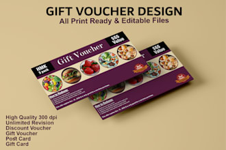design unique, voucher, gift certificate, coupons, postcard and ticket for you