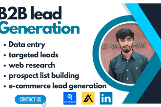 do b2b lead generation, data entry, prospect list building