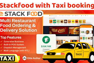 stackfood with taxi booking installtion source code 6amtech